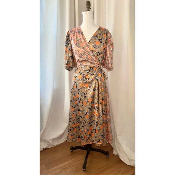 Influencer Fav - Gold Zsa Zsa Wrap Dress - US 10 - Picture 3 of 10